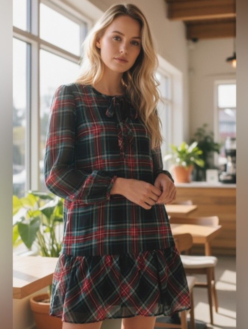 Draper James Plaid Dress Size Medium NWT